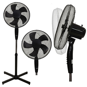 Standing Floor Fan 45W – 3 Modes, 5 Blades, Black Standing Floor Fan 45W – 3 Modes, 5 Blades, Black