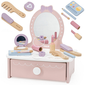 Viga Dřevěný Toaletní Stolek s Doplňky Koutek Malé Princezny