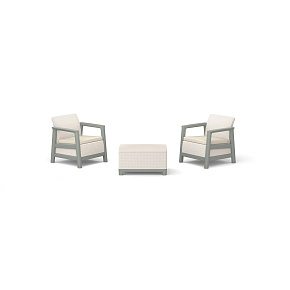 Scandi Linea balkonový set Pebble šedá / Soft béžová / podušky Oat Scandi Linea balkonový set Pebble šedá / Soft béžová / podušky Oat
