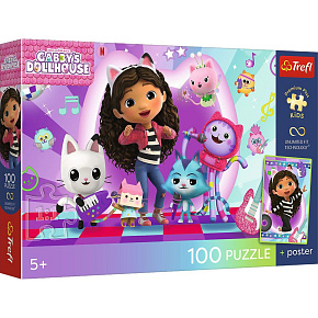 Puzzle Premium Plus Kids - Gabby Dollhouse 41x27,5cm + plakát 100 dílků v krabici 29x19x4cm