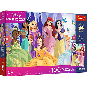 Puzzle Premium Plus Kids - Disney Princess 41x27,5cm + plakát 100 dílků v krabici 29x19x4cm