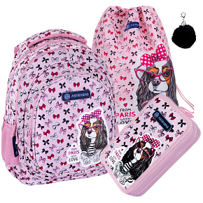 Školní batoh Astra sweet dog 3v1, třída 1-3,ASTRA_PLECAKDOG3W1 Školní batoh Astra sweet dog 3v1, třída 1-3,ASTRA_PLECAKDOG3W1
