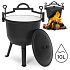 Cast iron enameled cauldron 10L standing hunting pot campfire grill MultiGarden