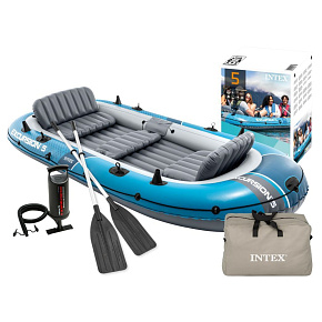 Inflatable boat Excursion 5, 5-person, with pump, 2 oars and bag, INTEX 66325 Inflatable boat Excursion 5, 5-person, with pump, 2 oars and bag, INTEX 66325