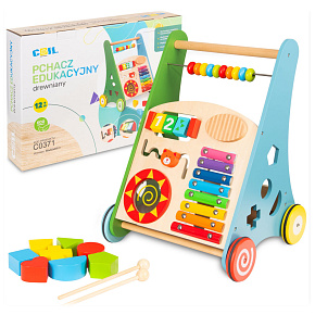 Lebula chodítko pro děti 3 barvy jezdítko vzdělávací 2v1 dřevěné