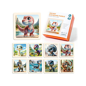 Puzzle dřevěné dino 8 ks v krabičce 10,5x10x4cm Puzzle dřevěné dino 8 ks v krabičce 10,5x10x4cm