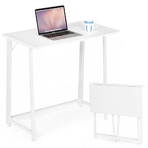 Skládací počítačový stůl 80x45 cm stolek pod notebook bílý ModernHome Skládací počítačový stůl 80x45 cm stolek pod notebook bílý ModernHome