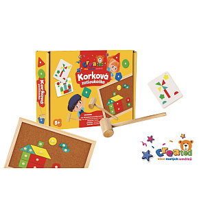 Korková zatloukačka created dřevo s doplňky v krabici 33x24x4,5cm