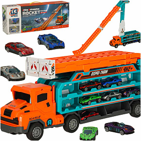 Auto odtahovka transportér dráha skluzavka pro auta oranžová Auto odtahovka transportér dráha skluzavka pro auta oranžová
