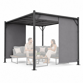 Zahradní pergola terasová 3x4 m ocelová altán střecha šedá MultiGarden Zahradní pergola terasová 3x4 m ocelová altán střecha šedá MultiGarden