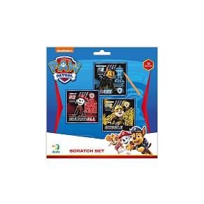 Škrabací obrázek 3ks barevný Tlapková patrola/Paw Patrol 20x20cm na kartě