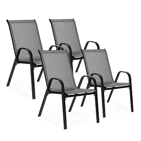 Sada 4 zahradních židlí na terasu balkon šedé MultiGarden Sada 4 zahradních židlí na terasu balkon šedé MultiGarden