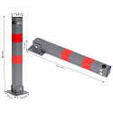 Skládací parkovací zábrana sloupek 60 cm na klíč s reflexními pruhy