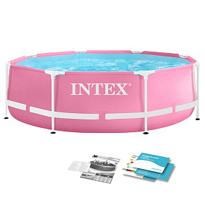Round frame pool for children 244x76 cm pink INTEX 28290