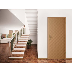 STANDOM Koženkové čalounění dveří vzor KARO T3 CAPPUCCINO 5x5