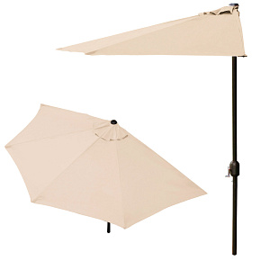 Garden umbrella, half-wall umbrella for terrace, 2.7 m, beige, MultiGarden