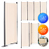 Folding 4-Panel Garden and Room Divider 167x216 cm Beige MultiGarden