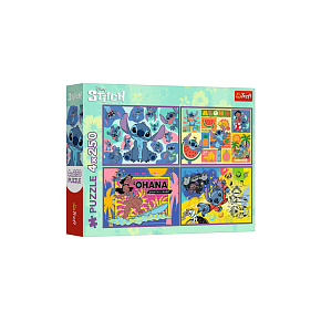 Puzzle 4v1 Úžasný Stitch 4x250 dílků 33,9x23,9cm v krabici 34x26x6cm Puzzle 4v1 Úžasný Stitch 4x250 dílků 33,9x23,9cm v krabici 34x26x6cm