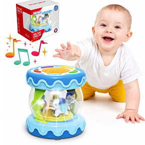 WOOPIE BABY Bubínek Hrací skříňka Projektor 3v1 Hudební hračka pro kojence + Váleček Roller pro učení lezení WOOPIE BABY Bubínek Hrací skříňka Projektor 3v1 Hudební hračka pro kojence + Váleček Roller pro učení lezení
