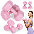 Hex dumbbells set 2x3 kg, exercise weights, fitness load, pink, ModernHome