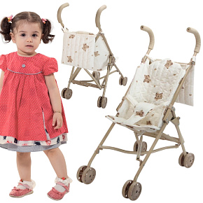 WOOPIE ROYAL Kočárek pro panenky Golfový Vintage Teddy Bear