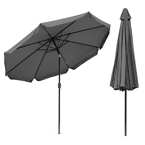 Large Garden Parasol 3 m Tilted with Crank, Grey, MultiGarden