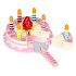 Wooden Cake Set with Velcro Candles Strawberry for Children 15 Pieces