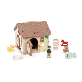 Skládanka/vkládačka dům dřevo 11ks 16x15x14cm 18m+