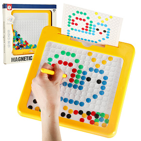 Tablica magnetyczna montessori mozaika kolorowe kropki żółta 26 x 26 cm Tablica magnetyczna montessori mozaika kolorowe kropki żółta 26 x 26 cm