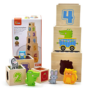 VIGA Dřevěná Vzdělávací Montessori Pyramida Třídič Kostky Skládačka VIGA Dřevěná Vzdělávací Montessori Pyramida Třídič Kostky Skládačka