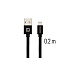 Datový kabel Swissten Textile USB / Lightning 0,2 m černý