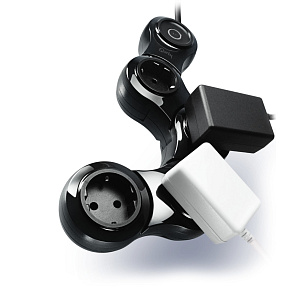 Quirky Pivot Power Rozbočovač - Černý