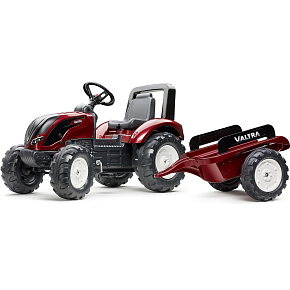 FALK Šlapací traktor Valtra S4 Bordový s přívěsem 3-7 let FALK Šlapací traktor Valtra S4 Bordový s přívěsem 3-7 let