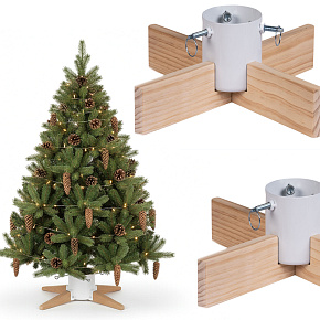 Stojan na vánoční stromek dřevěný bílý podstavec pod stromek 2,3 m Stojan na vánoční stromek dřevěný bílý podstavec pod stromek 2,3 m