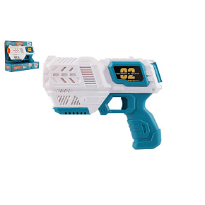 Bublifuk pistole s náplní plast 19cm na baterie v krabici 21x17x7cm