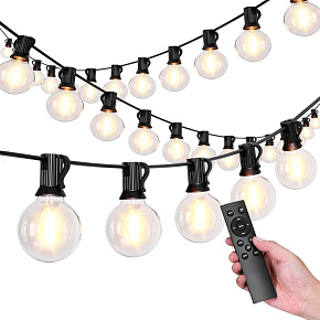 Garden string lights garland chain 30x LED 20 m, 9 modes, outdoor lights 9W