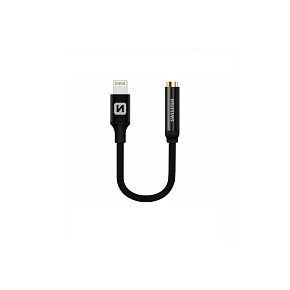 Audio adaptér textile lightning / jack (samice) 0,15 m černý