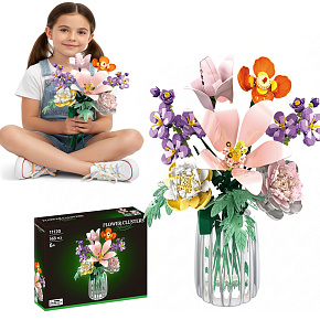 Lebula stavebnice sada kytice květin 563 ks. prvky