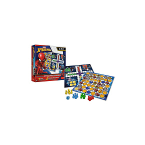 Soubor her 2v1 Člověče, nezlob se, Hadi a žebříky Spider-Man v krabici 25x25x5,5cm Soubor her 2v1 Člověče, nezlob se, Hadi a žebříky Spider-Man v krabici 25x25x5,5cm