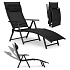 Foldable beach garden lounger, adjustable backrest, steel frame, black, MultiGarden