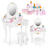 Large Wooden Vanity Table for Children with Mirror Pink Accessories ECOTOYS