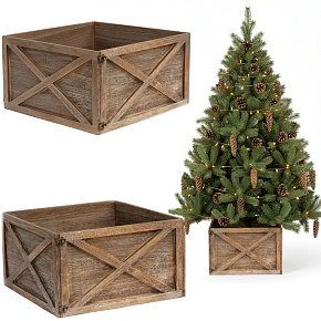 Rustikální dřevěný dekorativní obal na květináč Rustikální dřevěný dekorativní obal na květináč