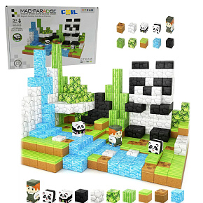 Lebula magnetické kostky panda 72 prvků