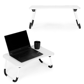 Podstawka pod laptopa składana stolik do łóżka 60x40 cm biała ModernHome Podstawka pod laptopa składana stolik do łóżka 60x40 cm biała ModernHome