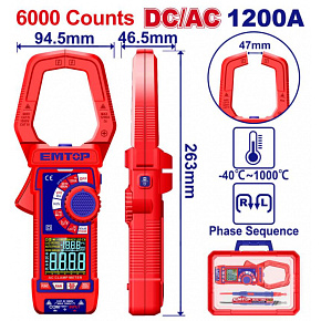 Digitální klešťový multimetr AC/DC 1200A RMS 6000 Digitální klešťový multimetr AC/DC 1200A RMS 6000