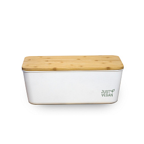 Just Vegan – Chlebník s bambusovým prkénkem – Bílý