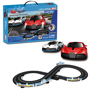 Lebula závodní dráha autíček sada autíček závodní dráhy licence Bugatti 2,5m měřítko 1:64