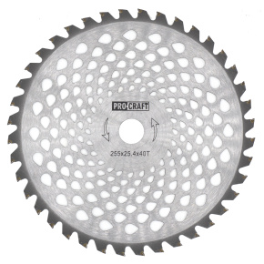 Nůž křovinořezu (kotouč) (D255*25.4) 40T karbid wolframu PROCRAFT