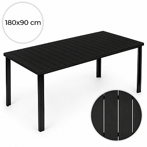 Velký zahradní stůl pro 8 osob 180x90 cm na terasu zahradu černý MultiGarden Velký zahradní stůl pro 8 osob 180x90 cm na terasu zahradu černý MultiGarden