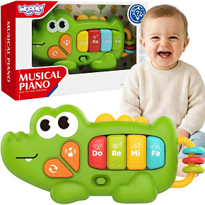 WOOPIE BABY Interaktivní Pianko Krokodýl Hudební Varhánky Zvuky Světlo 18m+ WOOPIE BABY Interaktivní Pianko Krokodýl Hudební Varhánky Zvuky Světlo 18m+
